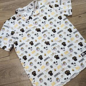 San Diego Padres Jack in the Box Button Up Shirt Men XL White BDA Sports 619 MLB
